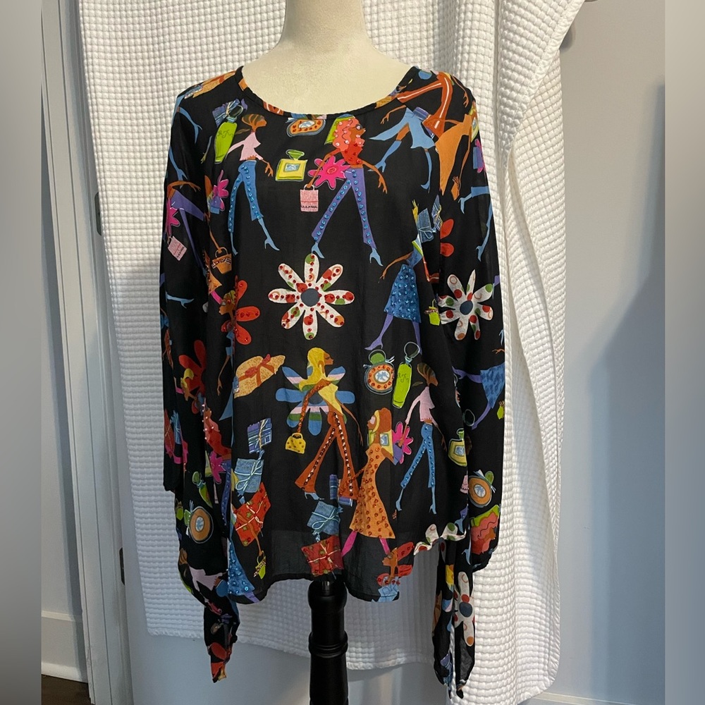 ASHLEY STEWART Multi color print shirt. Size 1X.